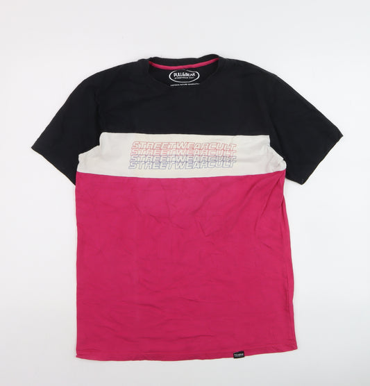Pull & Bear Men's Multicoloured Streetwear Cult T-Shirt Size S