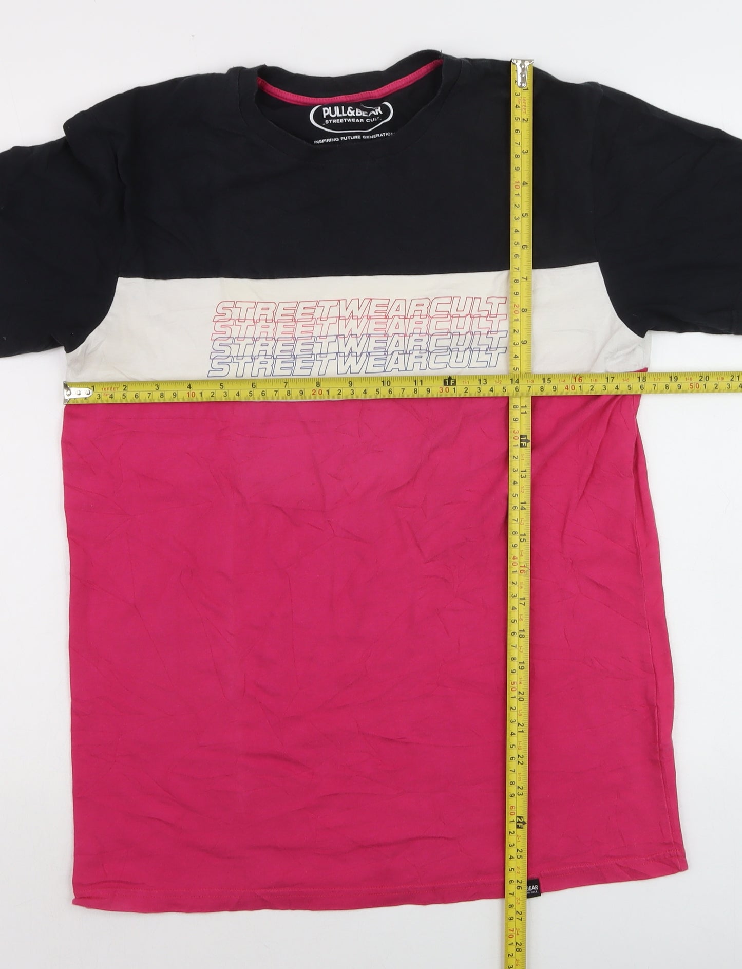 Pull & Bear Men's Multicoloured Streetwear Cult T-Shirt Size S