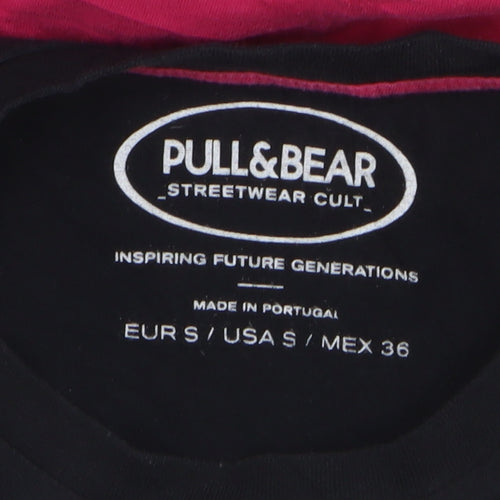 Pull & Bear Men's Multicoloured Streetwear Cult T-Shirt Size S