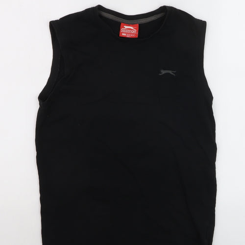 Slazenger Mens Black Sleeveless Crew Neck Cotton T-Shirt XS