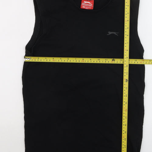 Slazenger Mens Black Sleeveless Crew Neck Cotton T-Shirt XS