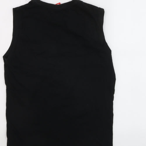 Slazenger Mens Black Sleeveless Crew Neck Cotton T-Shirt XS