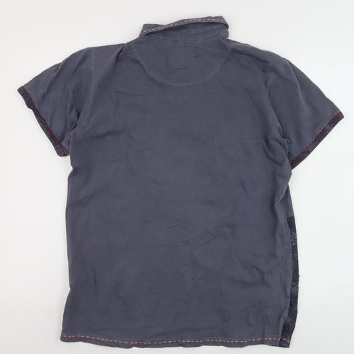 Joe Browns Men's Blue Patchwork Cotton Polo Shirt Size M