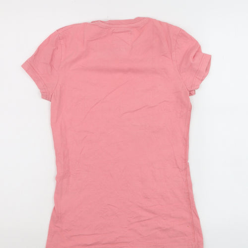 Jack Wills Womens Pink Slim Fit Basic Cotton T-Shirt Size 8