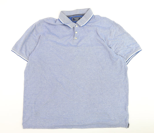 Maine New England Men's Blue Cotton Polo Shirt XL Regular Fit