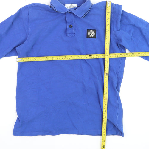 Stone Island Junior Blue Long Sleeve Polo Shirt Teen Size 14 170