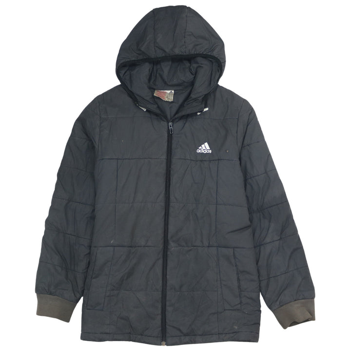 Adidas Boys Black 13-14 Years Hooded Puffer Jacket Winter Coat