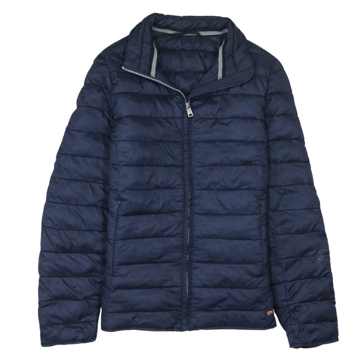 Napapijri Men's Blue XL Puffer Jacket Lightweight Quilted Zip Up