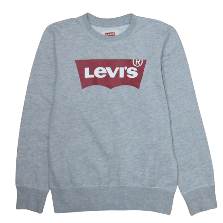 Levi's Boys Grey Crew Neck Logo Sweatshirt Size 12 Years Cotton Blend