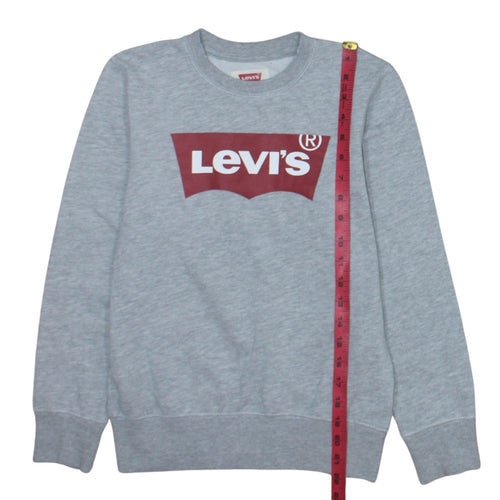 Levi's Boys Grey Crew Neck Logo Sweatshirt Size 12 Years Cotton Blend