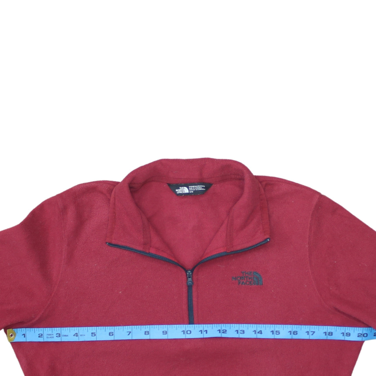 The North Face Womens Red Fleece 1/4 Zip Pullover Sweatshirt M