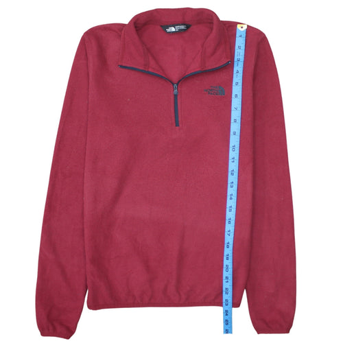 The North Face Womens Red Fleece 1/4 Zip Pullover Sweatshirt M