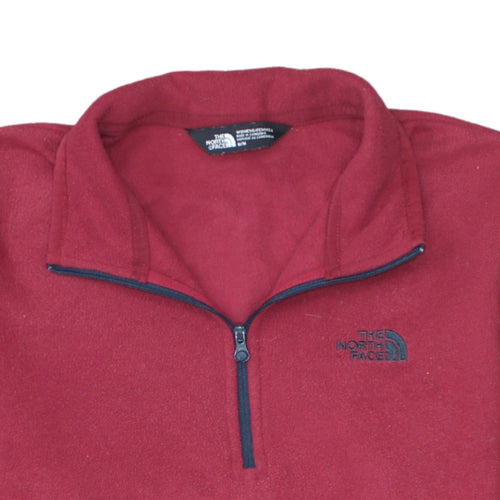 The North Face Womens Red Fleece 1/4 Zip Pullover Sweatshirt M