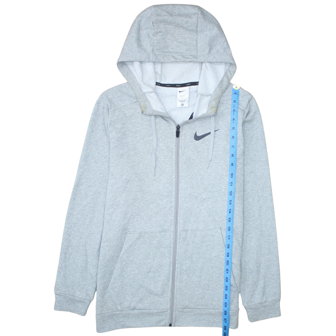 Nike Men's Grey Full Zip Dri-FIT Hoodie Size S Regular Fit Sportswear
