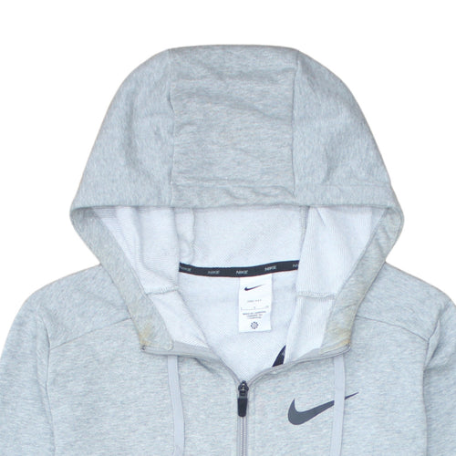 Nike Men's Grey Full Zip Dri-FIT Hoodie Size S Regular Fit Sportswear