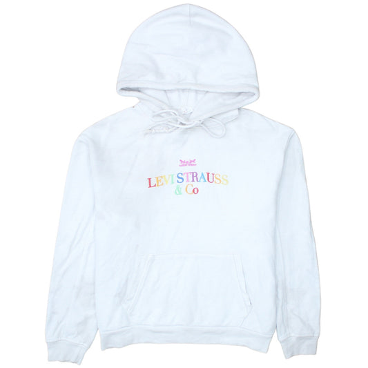 Levi's Women's White XS Pullover Hoodie with Rainbow Logo