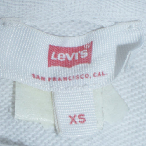 Levi's Women's White XS Pullover Hoodie with Rainbow Logo