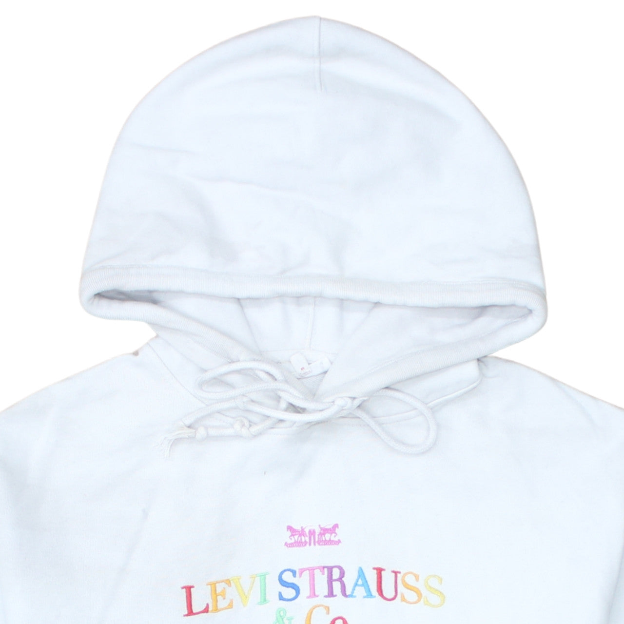 Levi's Women's White XS Pullover Hoodie with Rainbow Logo