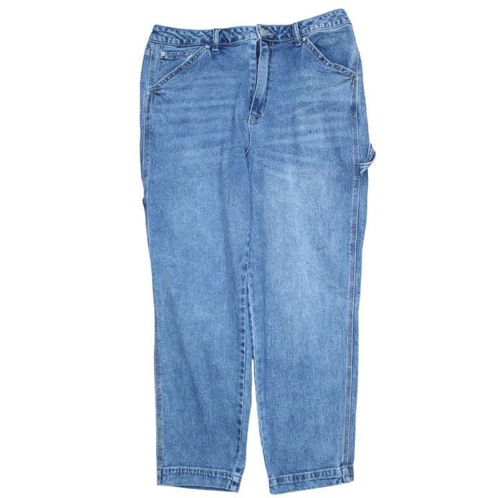 No Boundaries Girls Blue High Rise Relaxed Straight Denim Jeans Size 16 Years