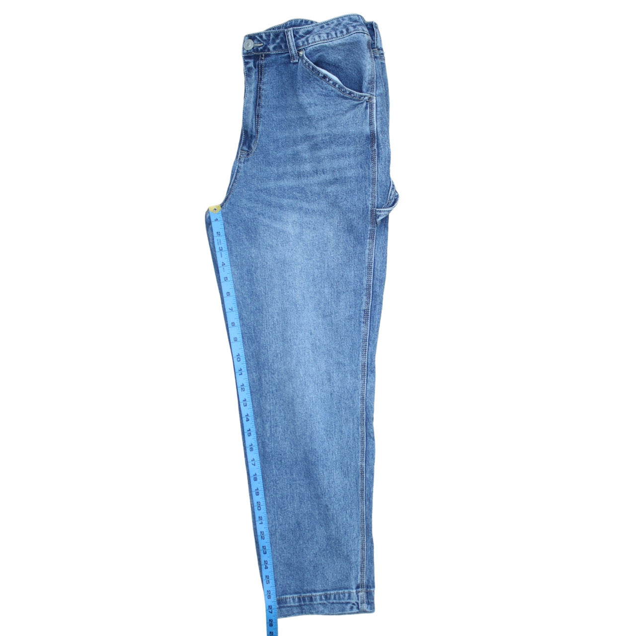 No Boundaries Girls Blue High Rise Relaxed Straight Denim Jeans Size 16 Years