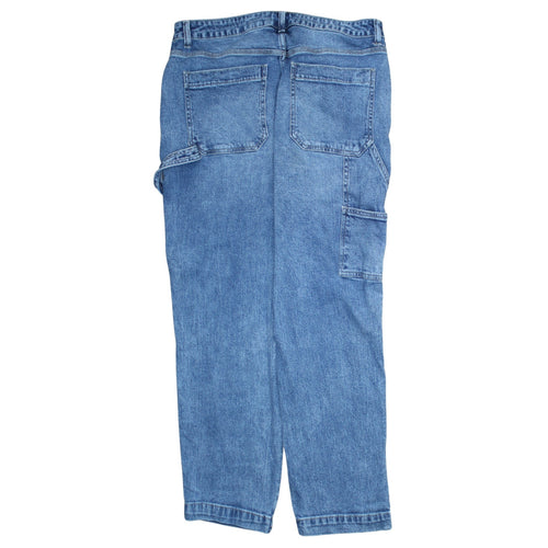 No Boundaries Girls Blue High Rise Relaxed Straight Denim Jeans Size 16 Years