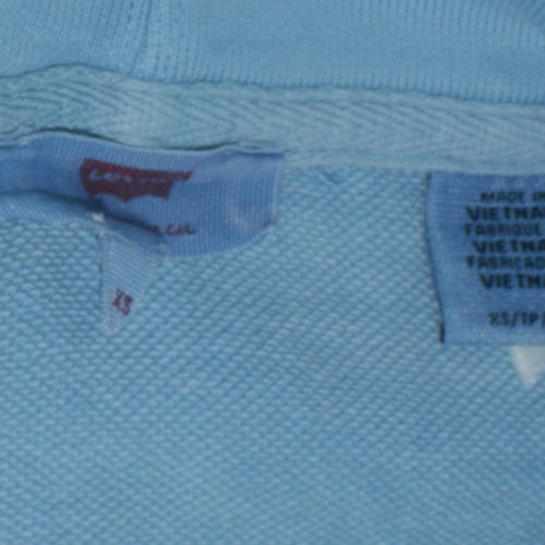Levi’s Women Blue Pullover Hoodie XS Cotton Casual Sweatshirt