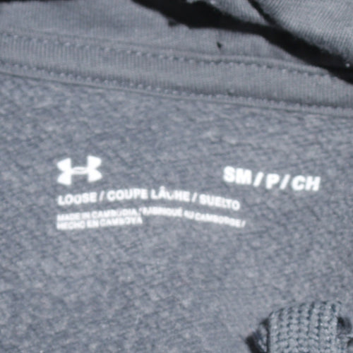 Under Armour Womens Grey Small Pullover Hoodie Loose Fit Cotton Blend