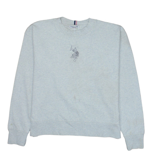 U.S. Polo Assn Women Light Grey Marl Cotton Sweatshirt M/12