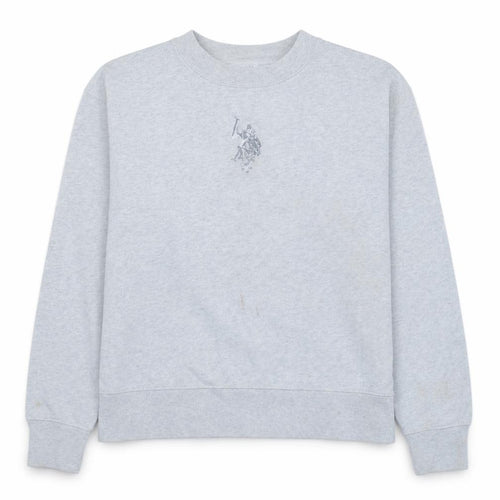 U.S. Polo Assn Women Light Grey Marl Cotton Sweatshirt M/12