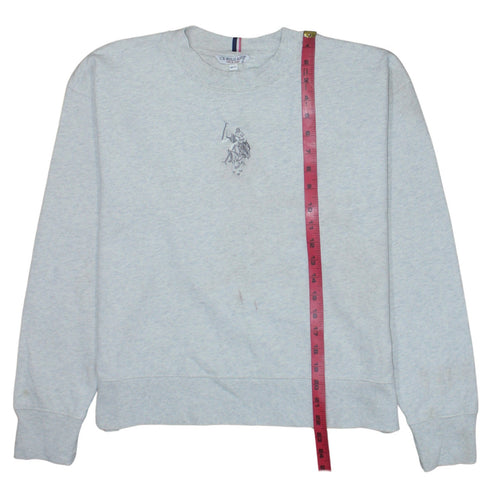 U.S. Polo Assn Women Light Grey Marl Cotton Sweatshirt M/12