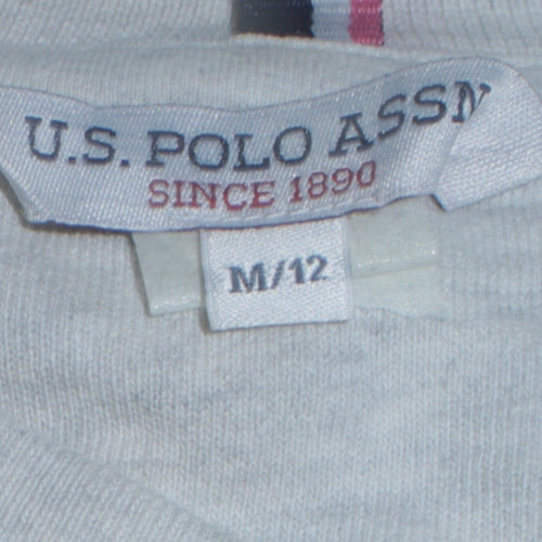 U.S. Polo Assn Women Light Grey Marl Cotton Sweatshirt M/12