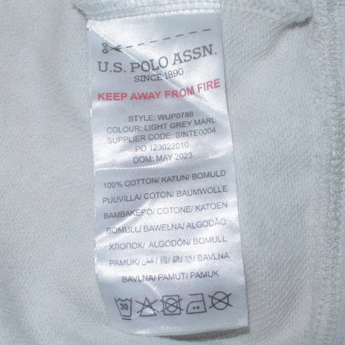 U.S. Polo Assn Women Light Grey Marl Cotton Sweatshirt M/12