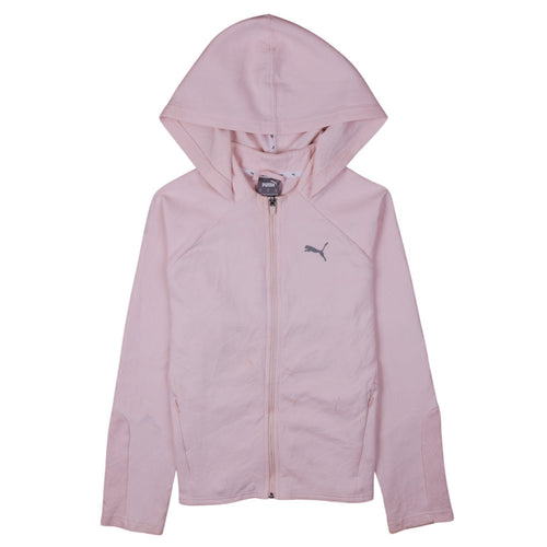Puma Women's Pink Full Zip Hoodie Medium Hooded Sweatshirt