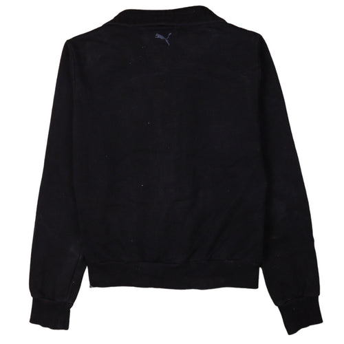 Puma Women's Black Size 8 Track Jacket Full Zip Logo Fleece