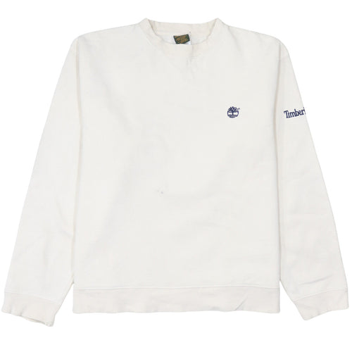 Timberland Men's White XS Crew Neck Pullover Sweatshirt