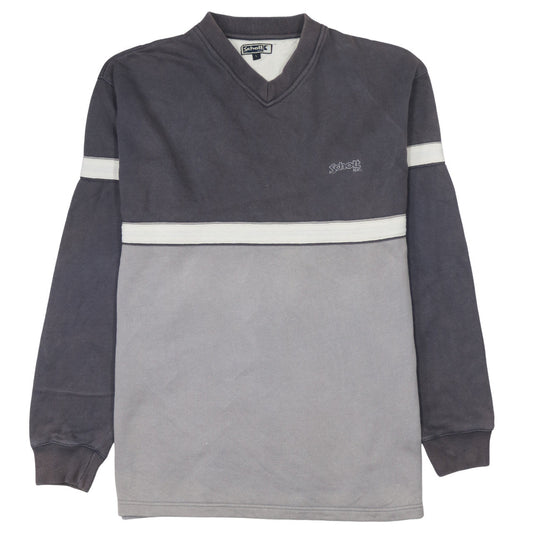 Schott NYC Mens Grey V-Neck Pullover Sweatshirt Size L Vintage