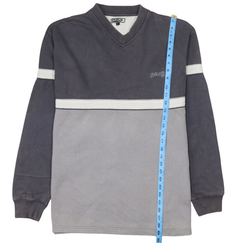Schott NYC Mens Grey V-Neck Pullover Sweatshirt Size L Vintage
