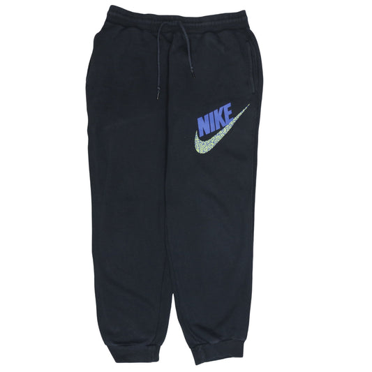 Nike Womens Black Jogger Sweatpants L with Logo Print