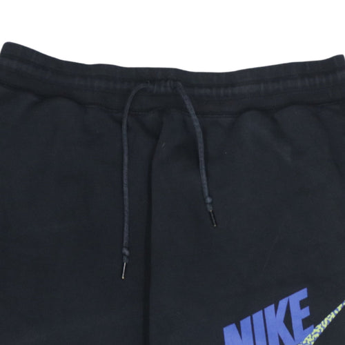 Nike Womens Black Jogger Sweatpants L with Logo Print