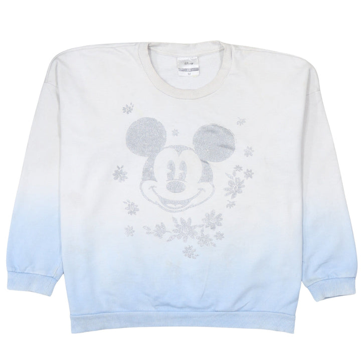 Disney Women’s Blue & White Mickey Mouse Pullover Sweatshirt M