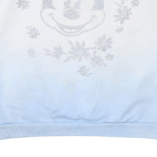 Disney Women’s Blue & White Mickey Mouse Pullover Sweatshirt M