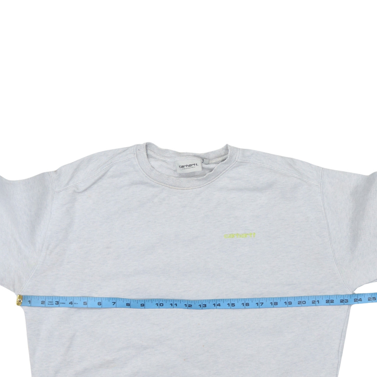 Carhartt Men's Grey Embroidered Logo Crew Neck Sweatshirt M