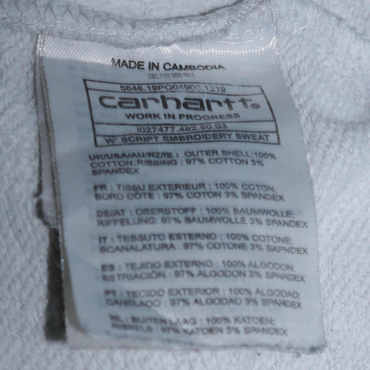 Carhartt Men's Grey Embroidered Logo Crew Neck Sweatshirt M