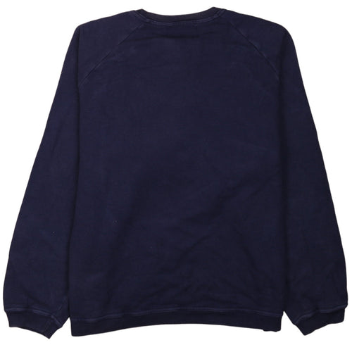 Armani Jeans Men's Blue Large Pullover Logo Sweatshirt