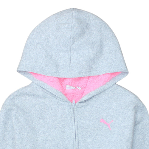 Puma Girls Grey Full Zip Fleece Lined Hoodie 14-16 Years