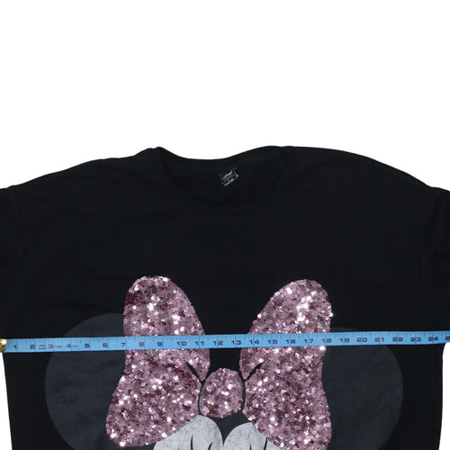 Disney at George Womens Black Sequin Minnie Sweatshirt UK 20-22
