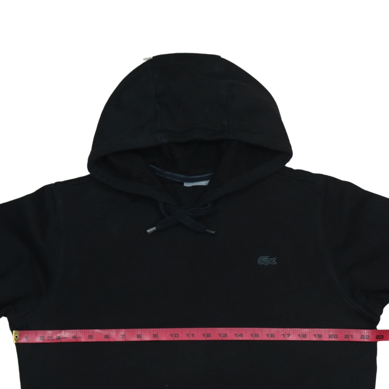 Lacoste Men Black Pullover Hoodie L Regular Fit Cotton Blend