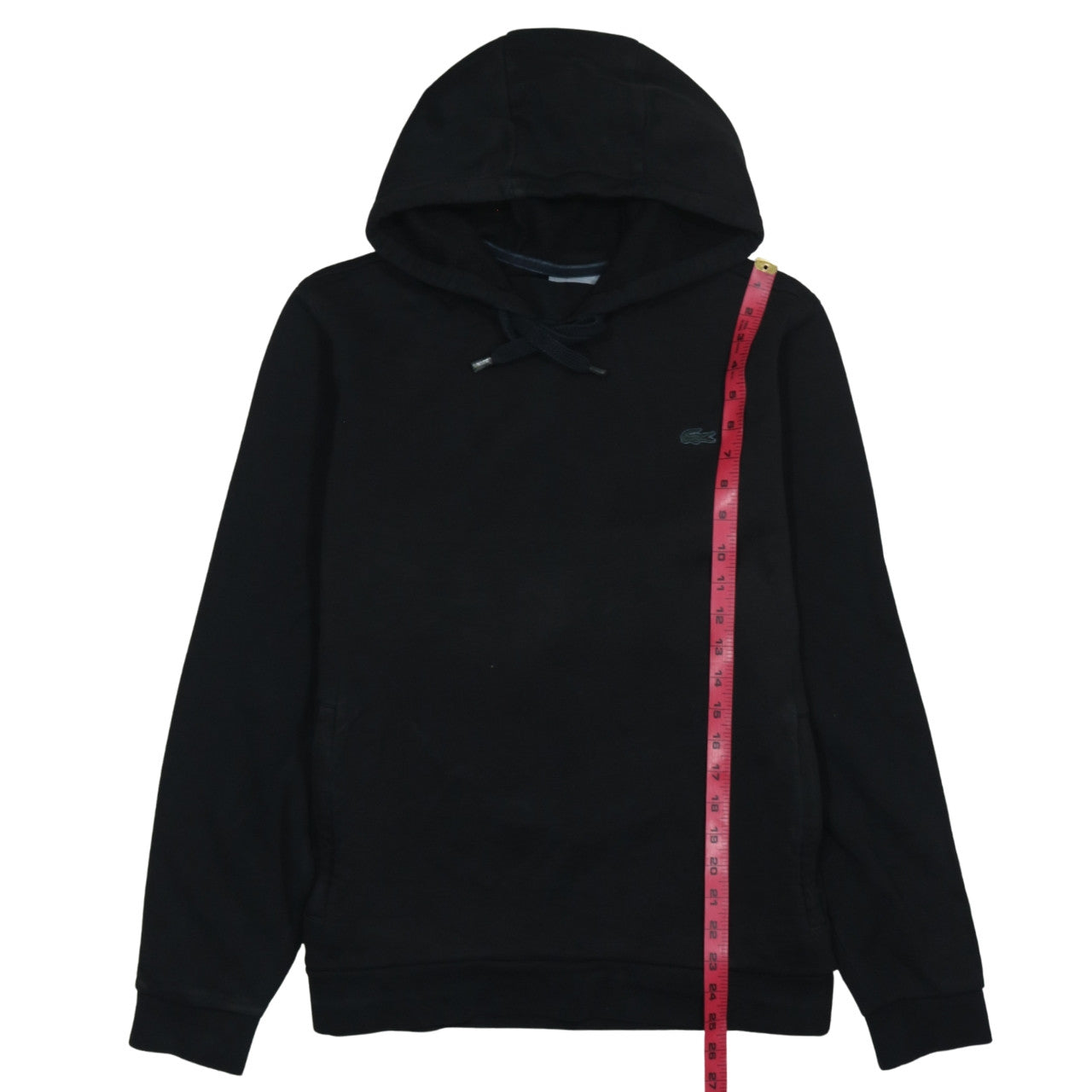 Lacoste Men Black Pullover Hoodie L Regular Fit Cotton Blend