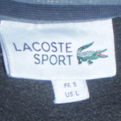 Lacoste Men Black Pullover Hoodie L Regular Fit Cotton Blend