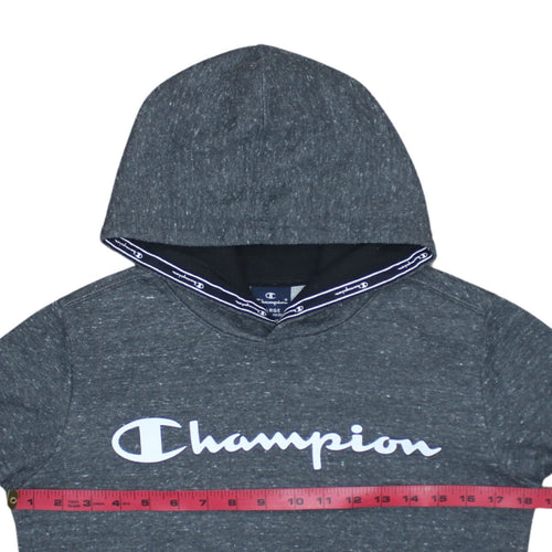 Champion Boys Grey Pullover Hoodie 11-12 Years Fleece Logo Sweatshirt